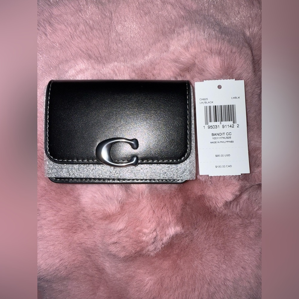 Coach Bandit Card Case w/ Silver Hardware